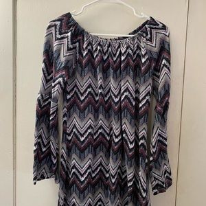 Bell sleeve tunic multi colored